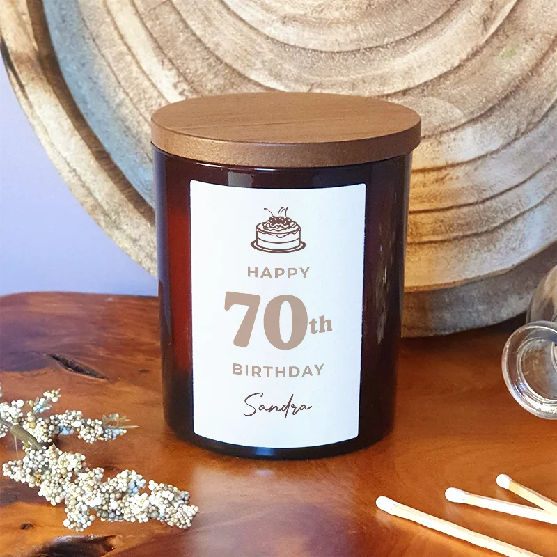 Personalised 70th Birthday Candle – Custom Gift for Cherished Years
