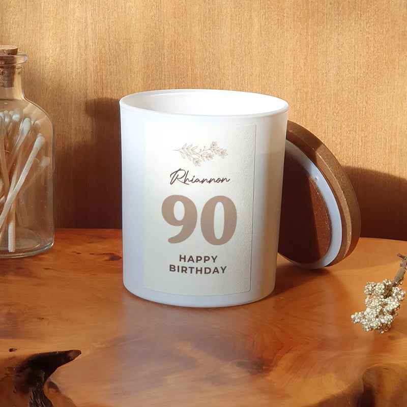 Personalised 90th Birthday Candle – Custom Name Gift for Remarkable Milestone