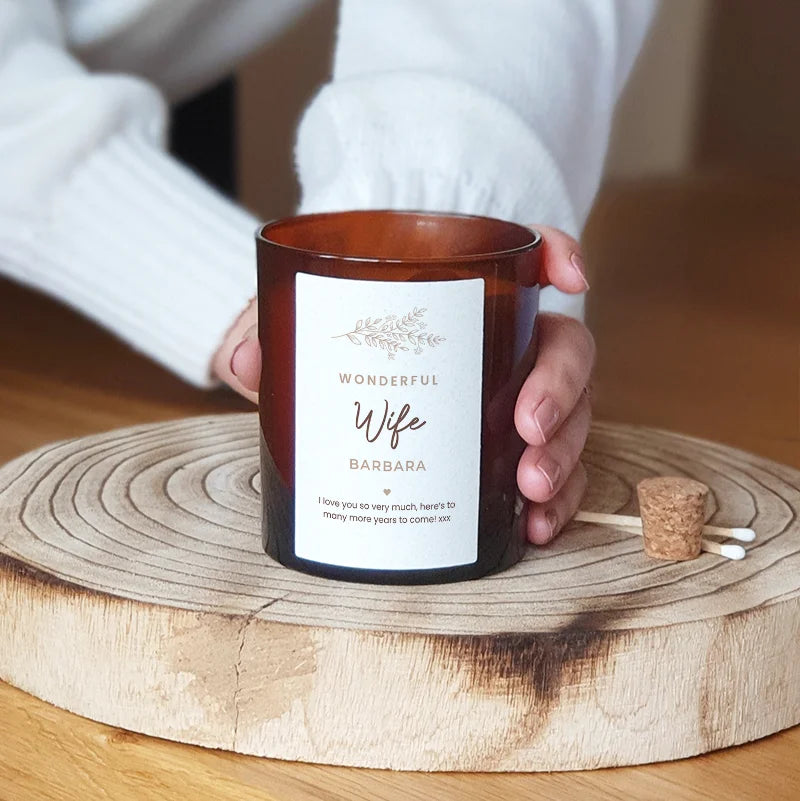 Wonderful Wife Candle – Personalised Gift with Custom Message