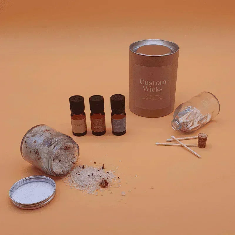 Custom Wicks bath salts for personalised candle