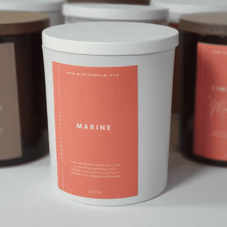 Marine scented soy candle