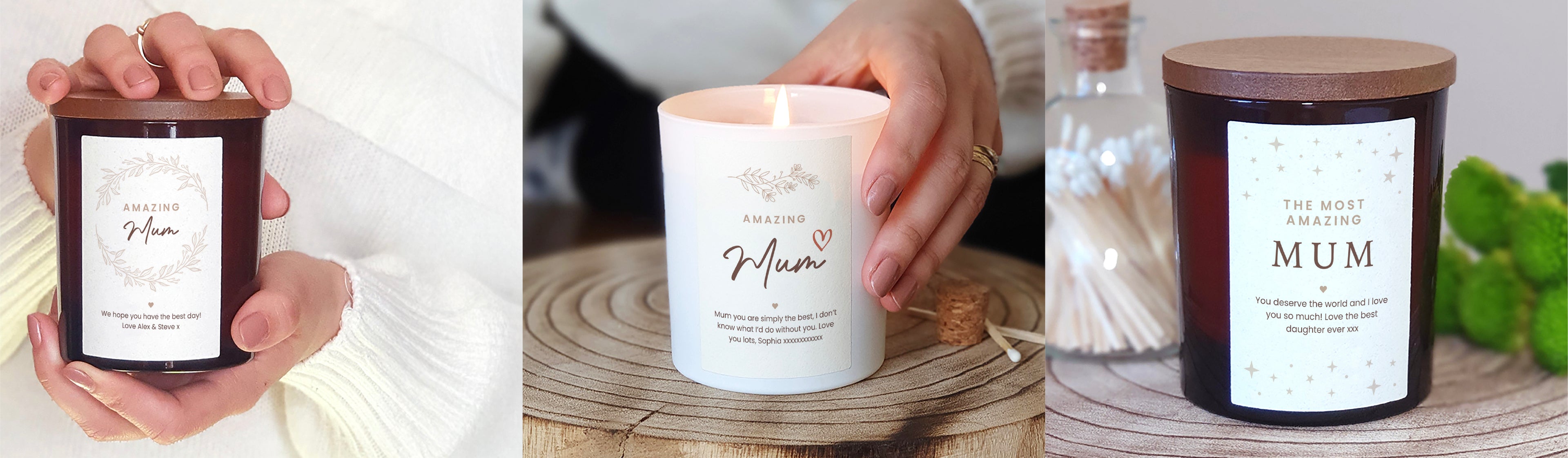 Custom Wicks - Personalised candle gift for Mum