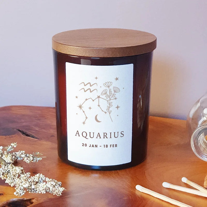 Aquarius Custom Zodiac Candle – Perfect Birthday Gift