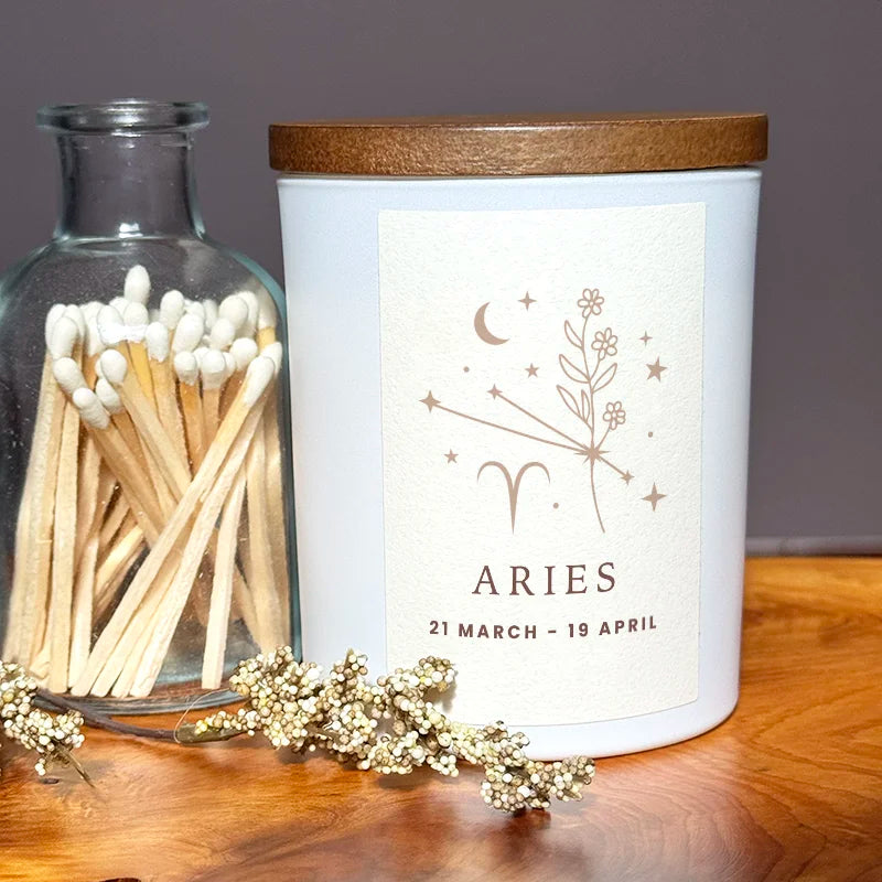 Aries Custom Zodiac Candle – Perfect Birthday Gift