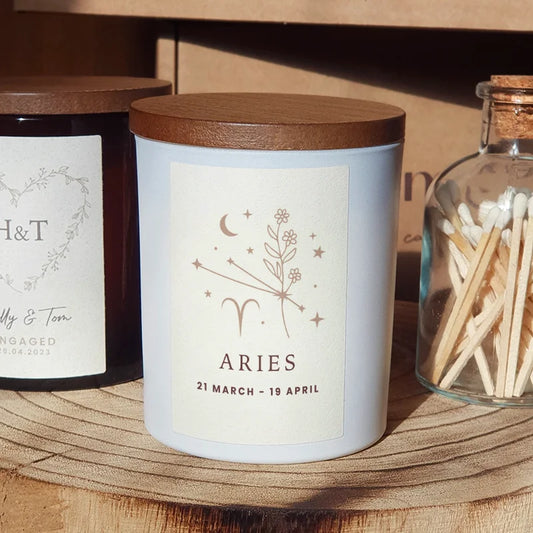 Aries Custom Zodiac Candle – Perfect Birthday Gift