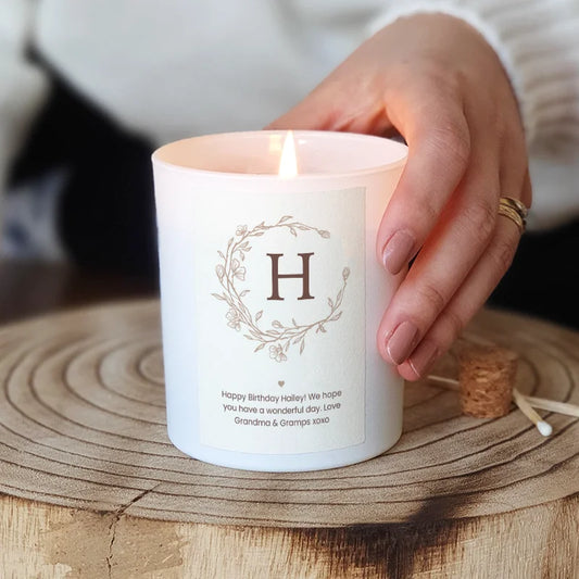 Personalised Initials Birthday Candle – Custom Gift with Message