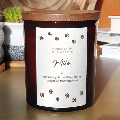 Personalised Pet Remembrance Candle – Custom Name & Tribute Message