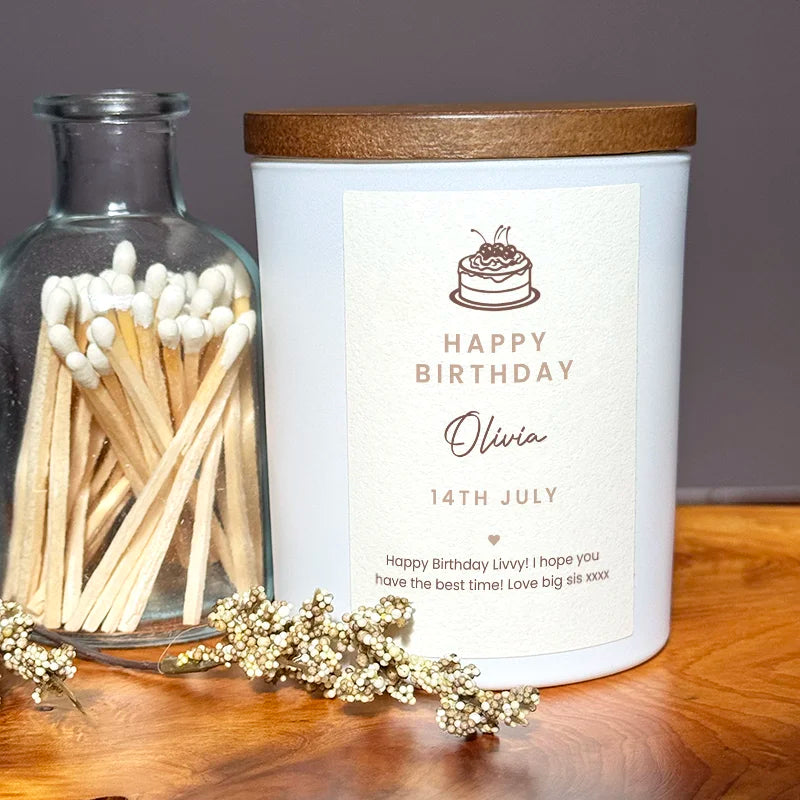 Personalised Birthday Candle – Custom Name, Date & Message