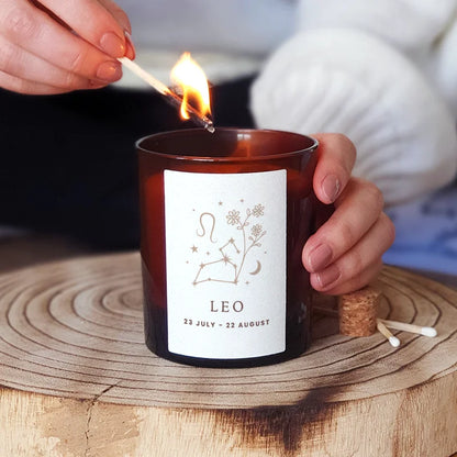 Leo Custom Zodiac Candle – Perfect Birthday Gift