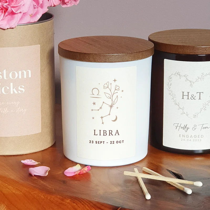 Libra Custom Zodiac Candle – Perfect Birthday Gift