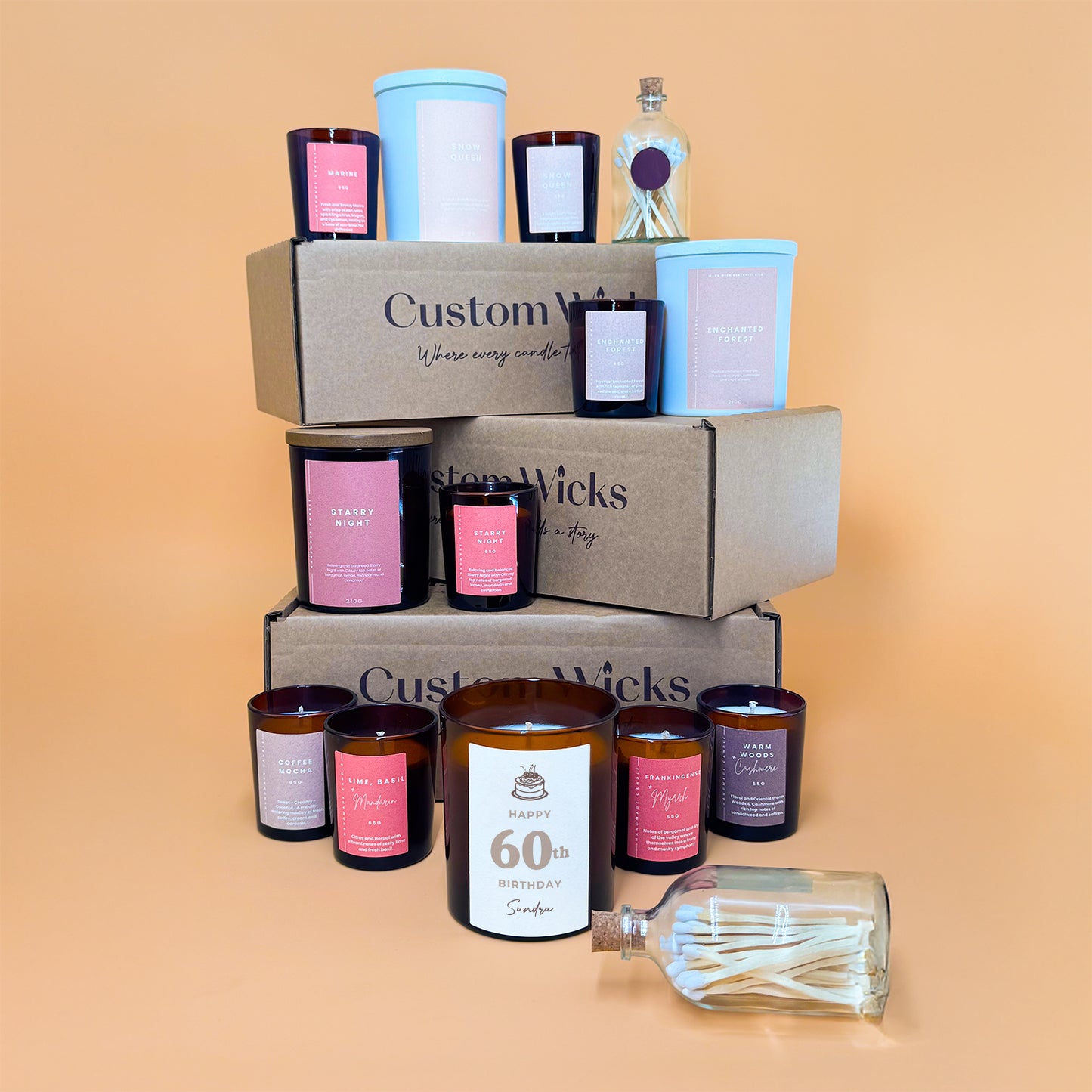 Personalised 60th Birthday Candle – Elegant Custom Gift for Milestone