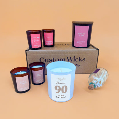 Personalised 90th Birthday Candle – Custom Name Gift for Remarkable Milestone