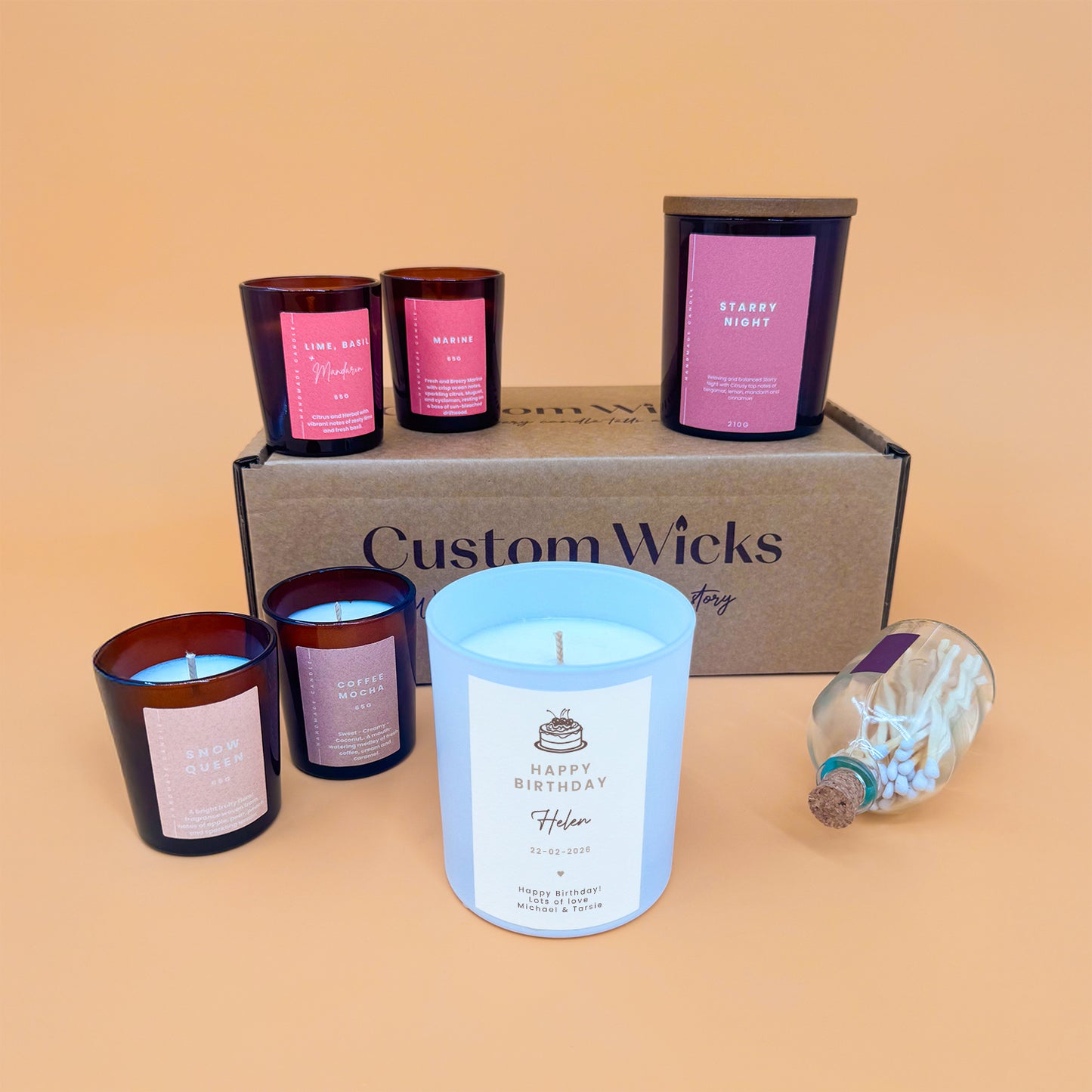 Personalised Birthday Candle – Custom Name, Date & Message