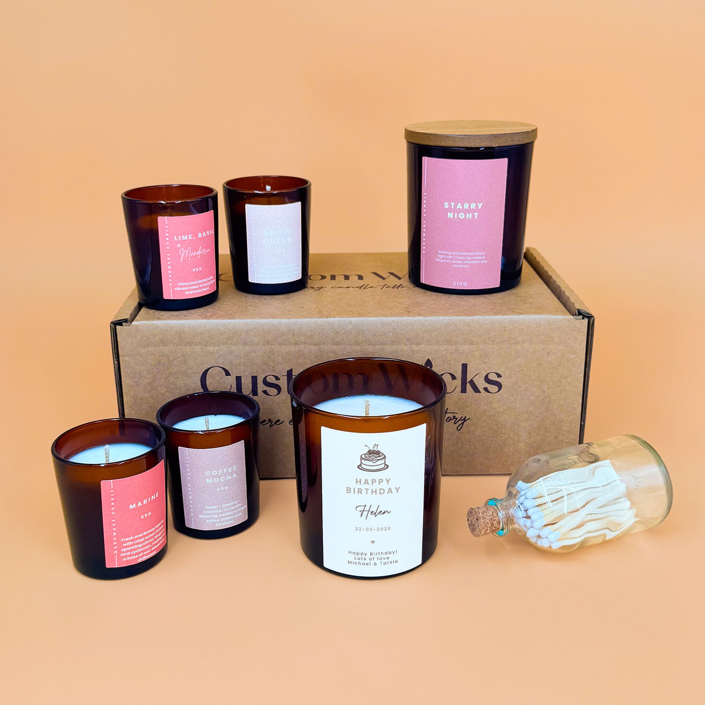 Personalised Birthday Candle – Custom Name, Date & Message