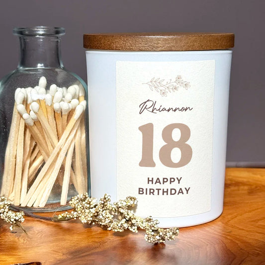 Personalised 18th Birthday Candle – Custom Name Gift for Coming of Age