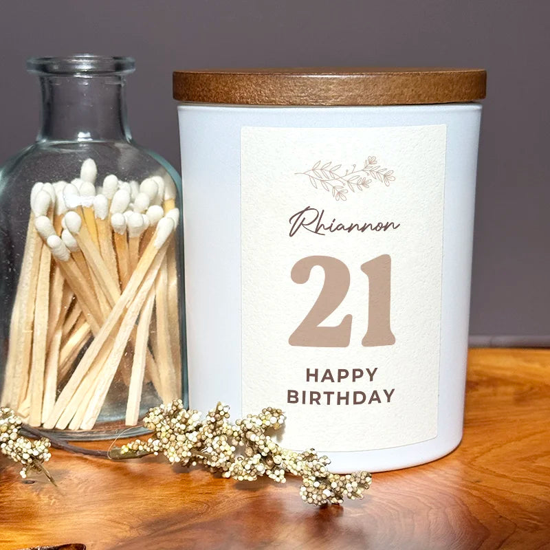 Personalised 21st Birthday Candle – Custom Name Gift for Milestone Year