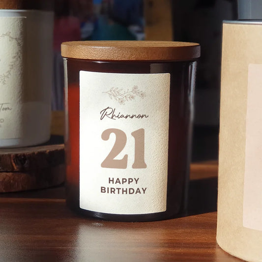 Personalised 21st Birthday Candle – Custom Name Gift for Milestone Year