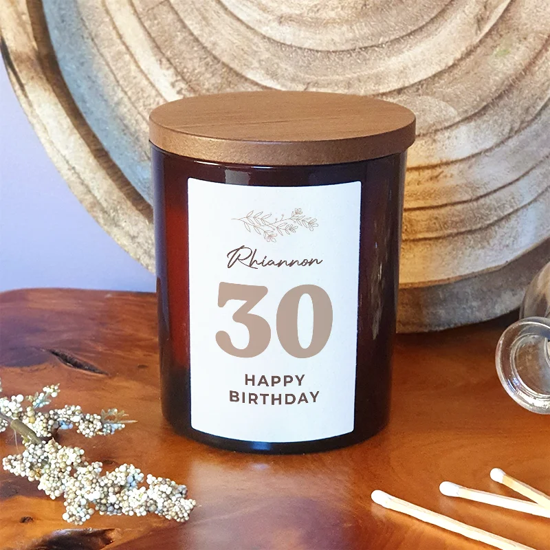 Personalised 30th Birthday Candle – Custom Name Gift for New Decade