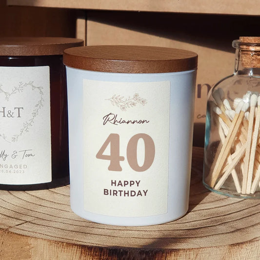 Personalised 40th Birthday Candle – Custom Name Gift for Milestone