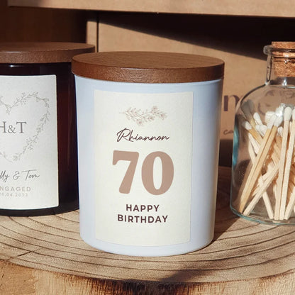 Personalised 70th Birthday Candle – Custom Name Gift for Cherished Milestone