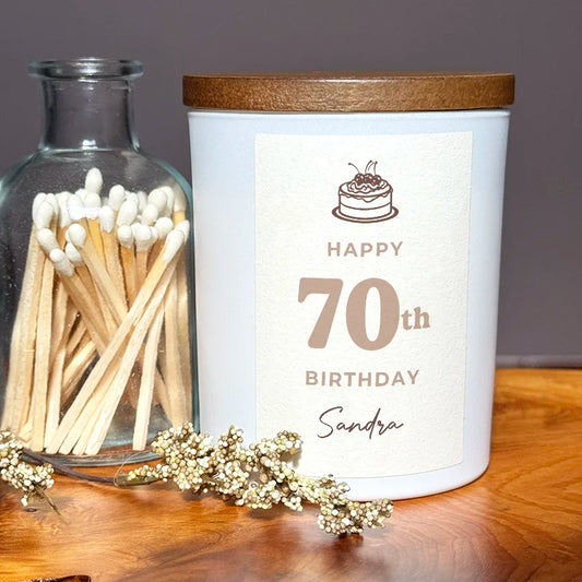 Personalised 70th Birthday Candle – Custom Gift for Cherished Years