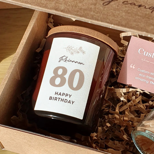 Personalised 80th Birthday Candle – Custom Name Gift for Lifetime of Memories
