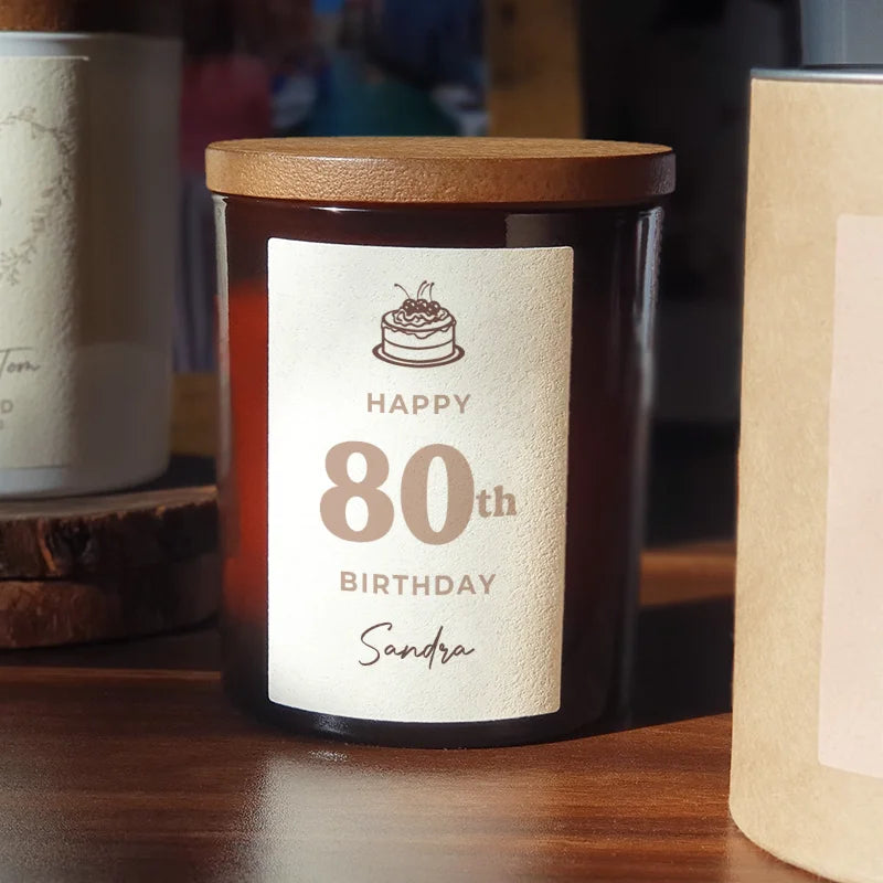 Personalised 80th Birthday Candle – Custom Gift for a Lifetime of Memories
