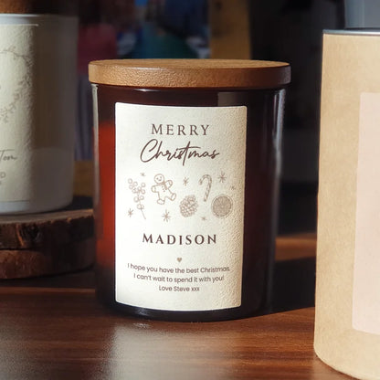 Personalised Candle for Christmas – Custom Gift with Festive Touch