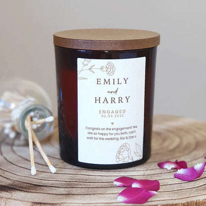 Custom Engagement Candle – Personalised Gift for the Happy Couple