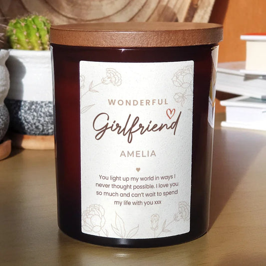 Personalised Candle for Girlfriend – Custom Gift for Wonderful Partner
