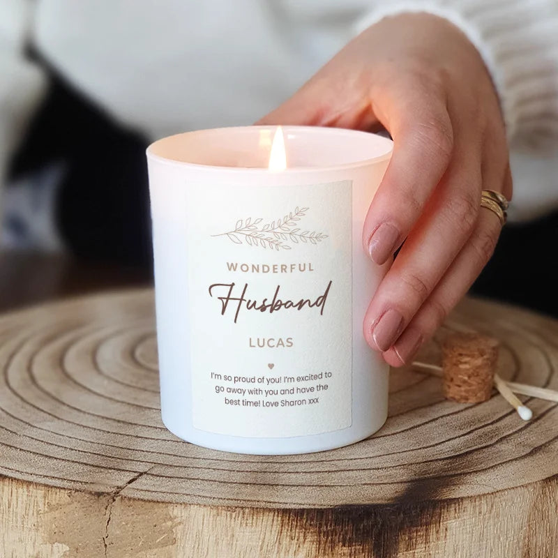 Wonderful Husband Candle – Personalised Gift with Custom Message