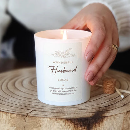 Wonderful Husband Candle – Personalised Gift with Custom Message