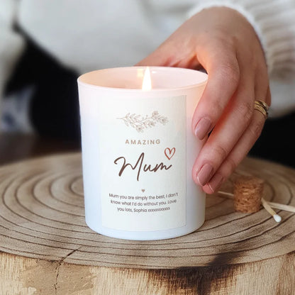 Amazing Mum Personalised Candle – Custom Gift for Mum’s Special Day