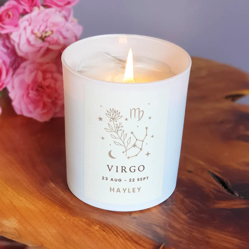 Virgo Custom Zodiac Candle – Perfect Birthday Gift