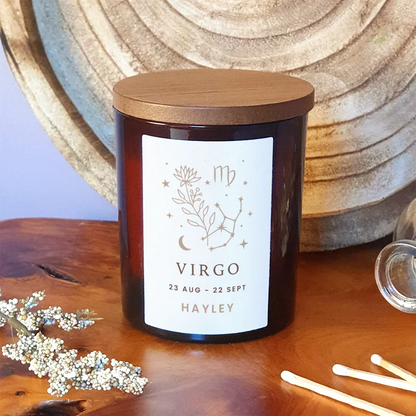 Virgo Custom Zodiac Candle – Perfect Birthday Gift