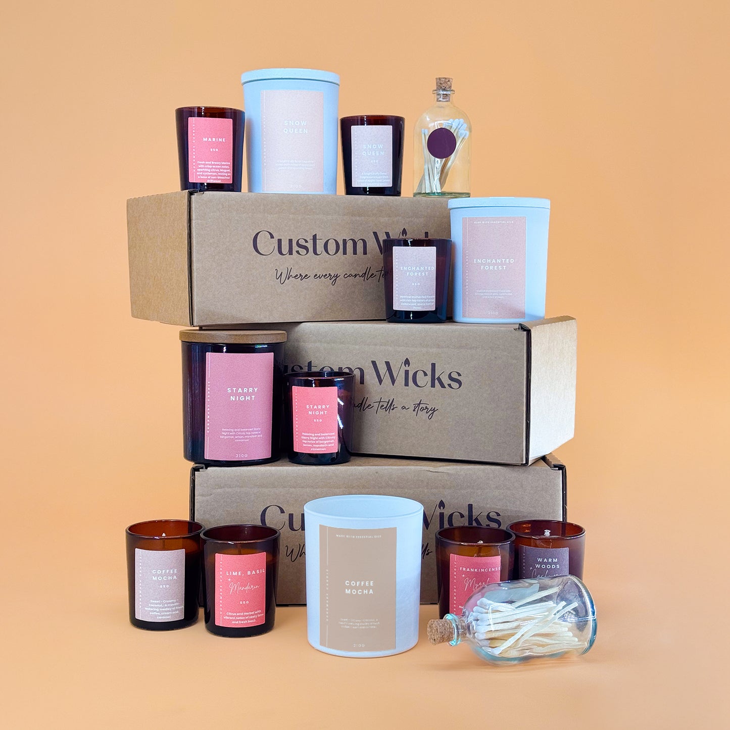Coffee Mocha Candle Box Set by Custom Wicks™