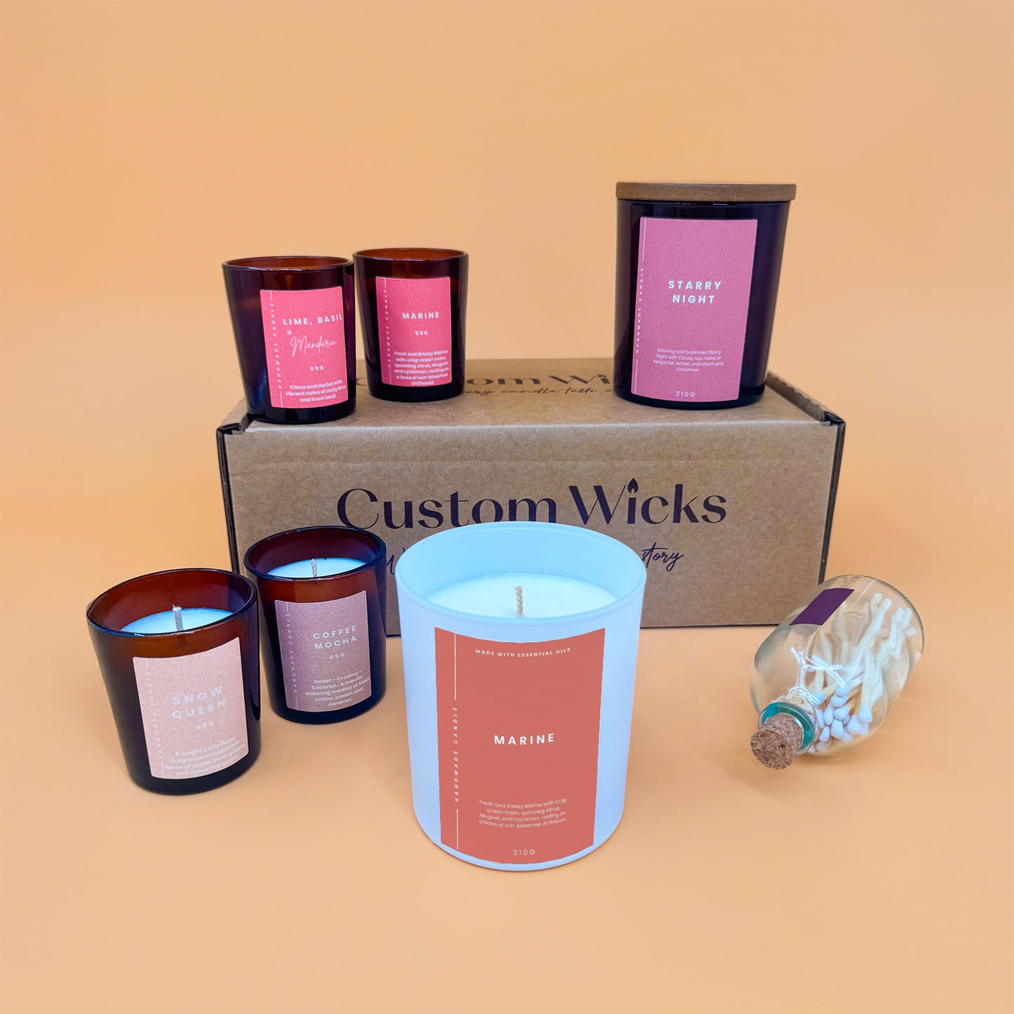Marine Scented Candle Box Set by Custom Wicks™