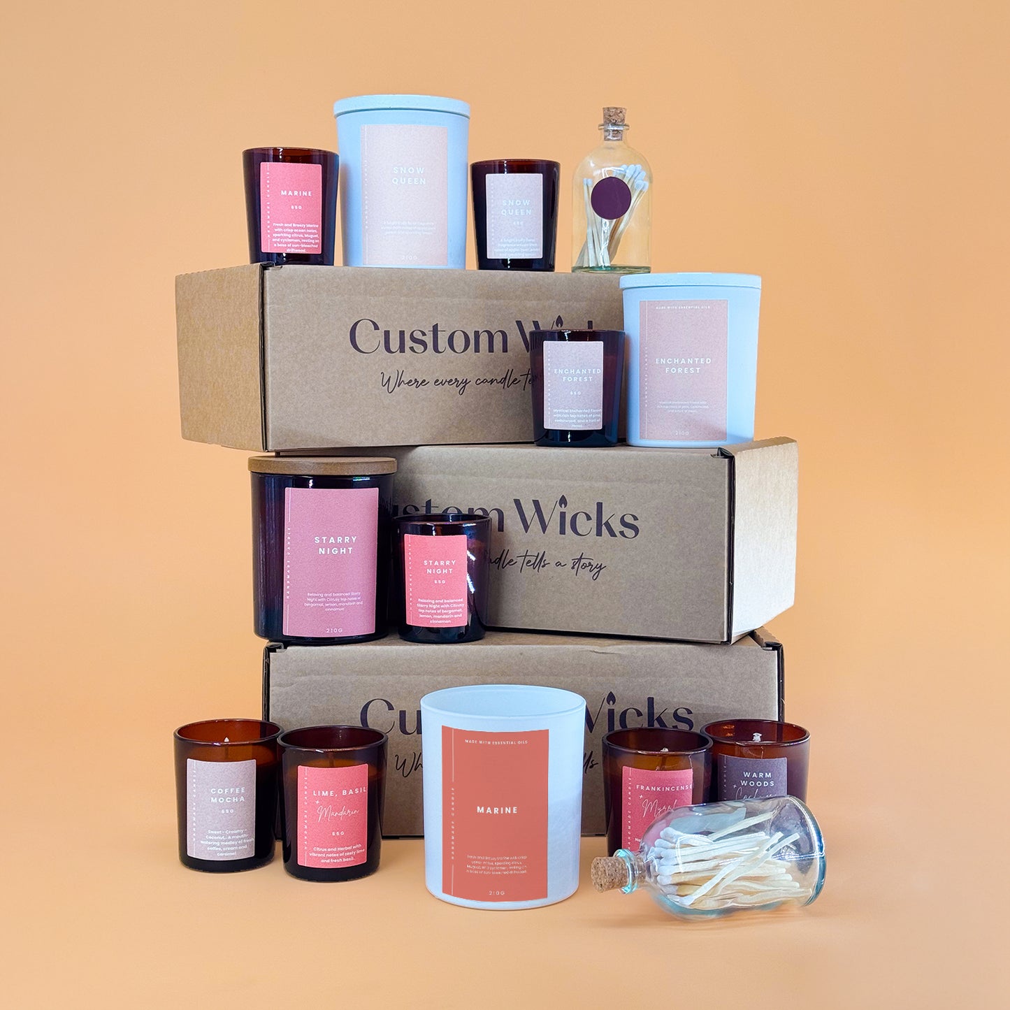 Marine Scented Candle Box Set by Custom Wicks™