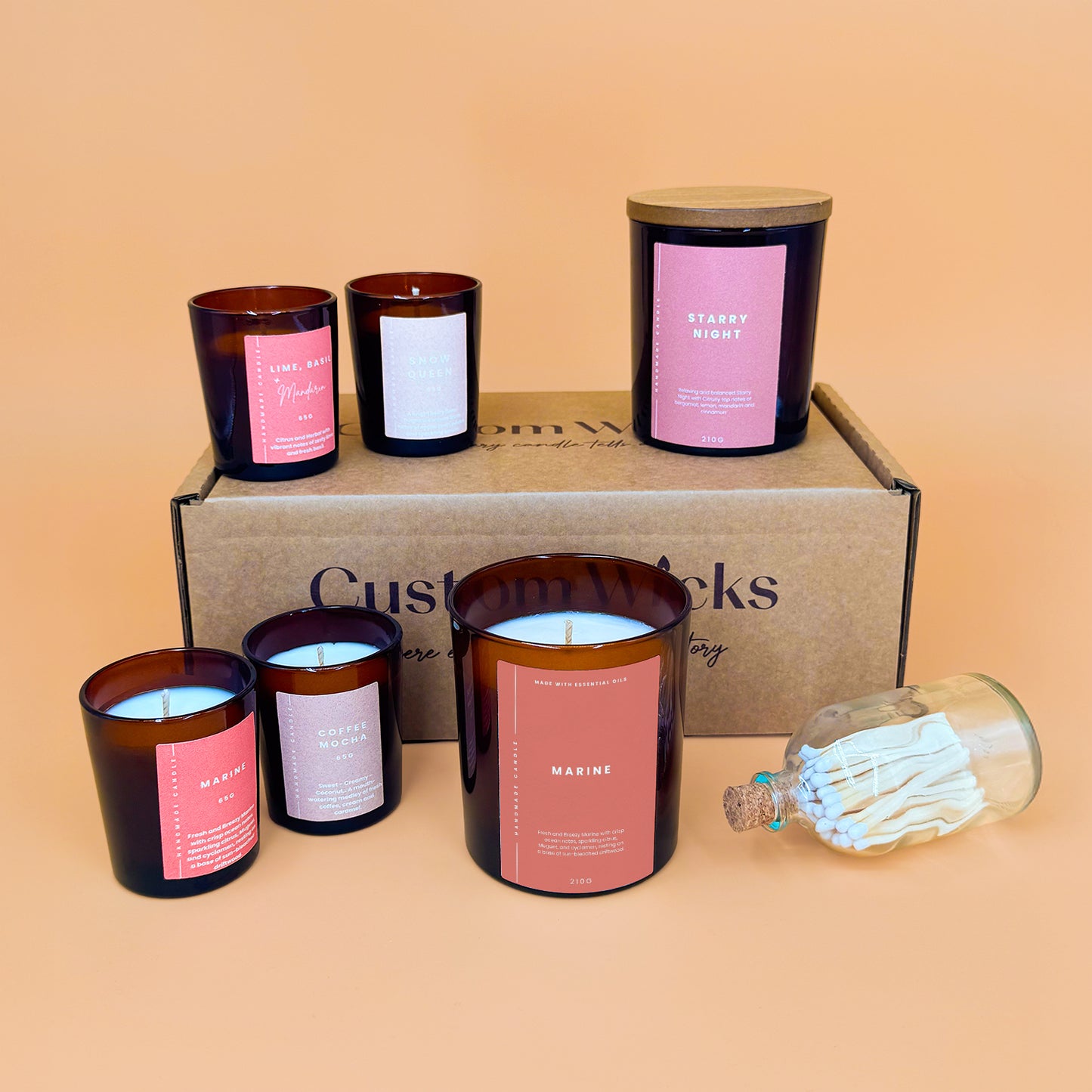 Marine Scented Candle Box Set by Custom Wicks™