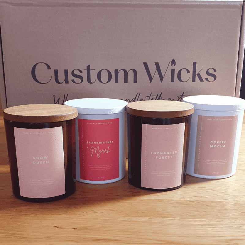 Custom Wicks™ 'Premier Pack one' containing 4 Assorted Signature Scents