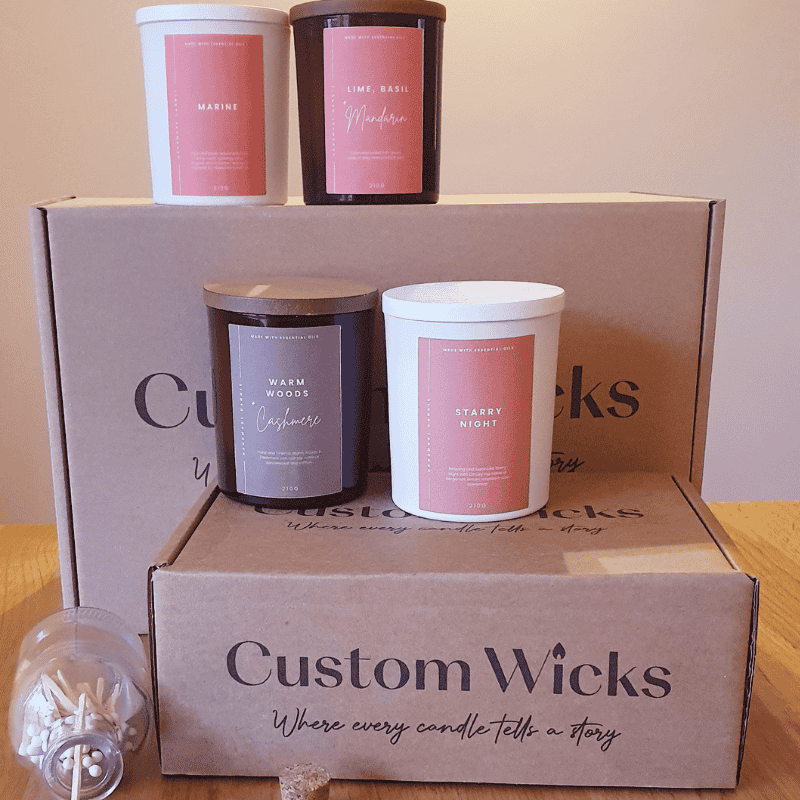 Custom Wicks™ 'Premier Pack two' containing 4 Assorted Signature Scents