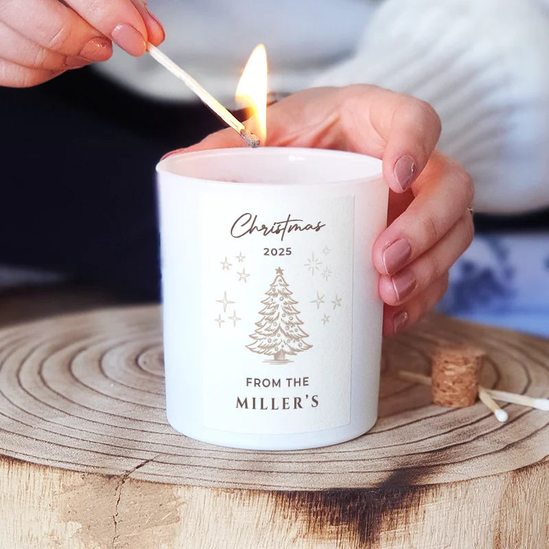 Personalised Christmas Candle – Custom Holiday Gift from the Family