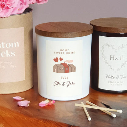 Personalised Home Sweet Home Candle – Custom Gift for New Beginnings