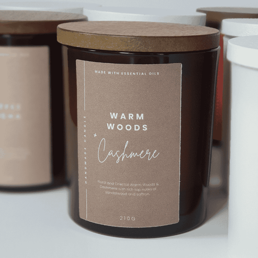 Warm Woods & Cashmere Scented Candle Box Set by Custom Wicks™