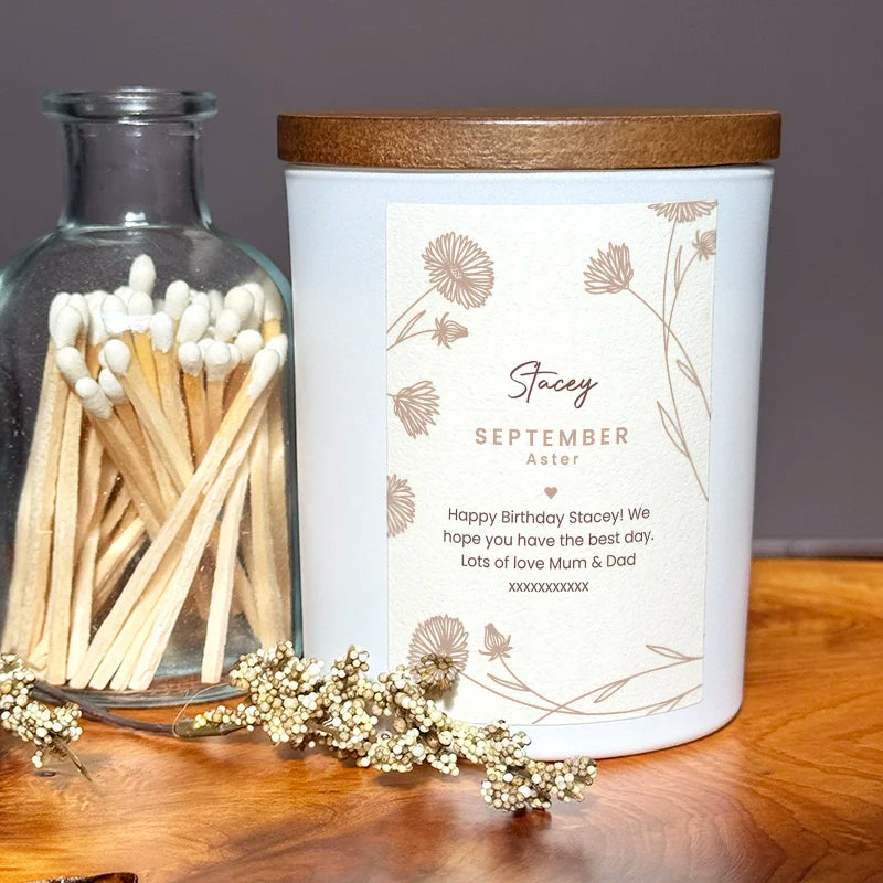 Birth Flower Candle – September Aster